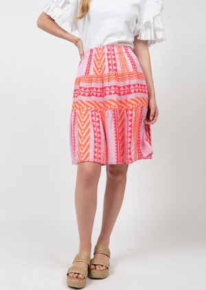 TIERED & PATTERNED SKIRT