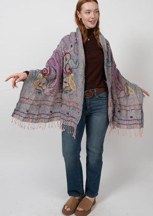 Wool Embroidered Scarf