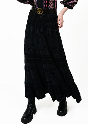 Gauzee Embroidered Skirt BLACK