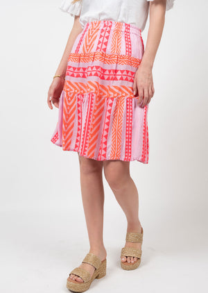 TIERED & PATTERNED SKIRT
