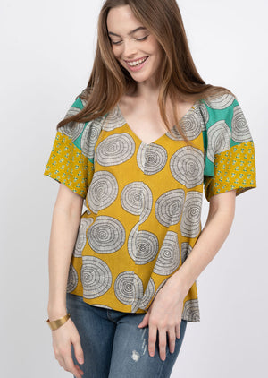Swirl in Patches Top