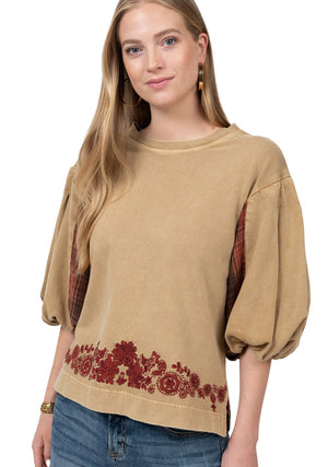 EMBROIDERED POPOVER TOP