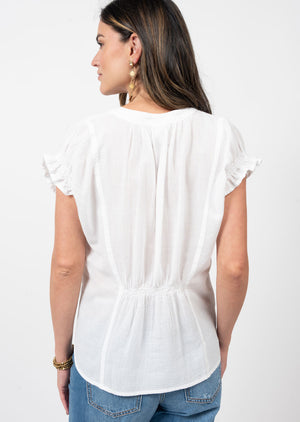 Cinched Back Popover Top WHITE