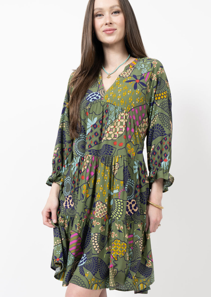 Power in Print Dress OLIVE