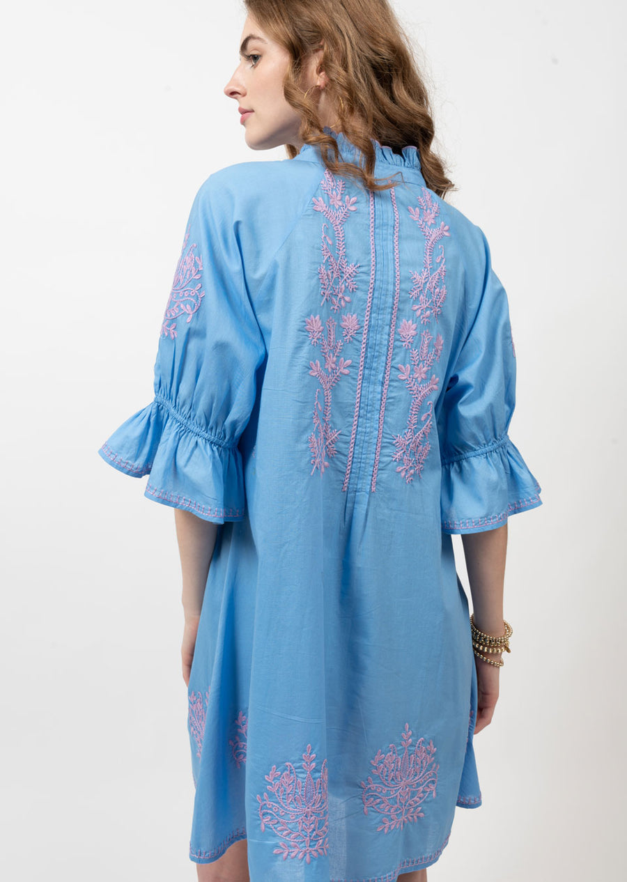 Embroidered Fit and Flair BLUE