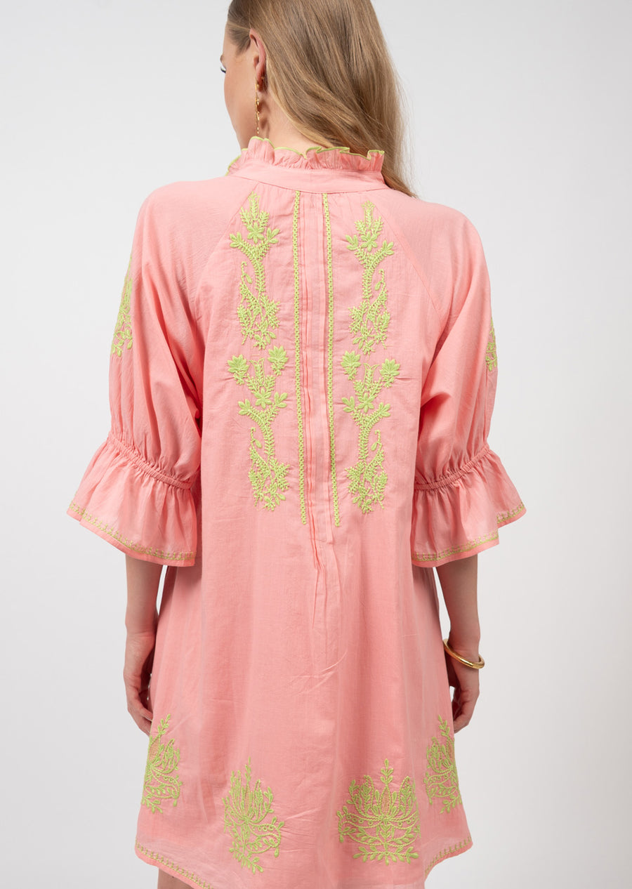Embroidered Fit and Flair CORAL