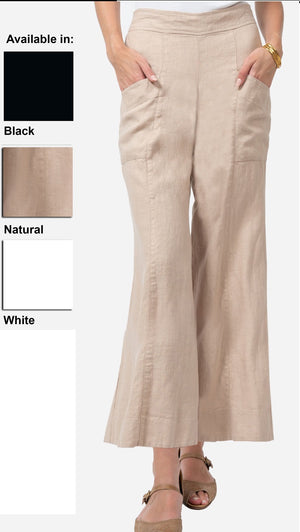 Linen Crop Pant BLACK