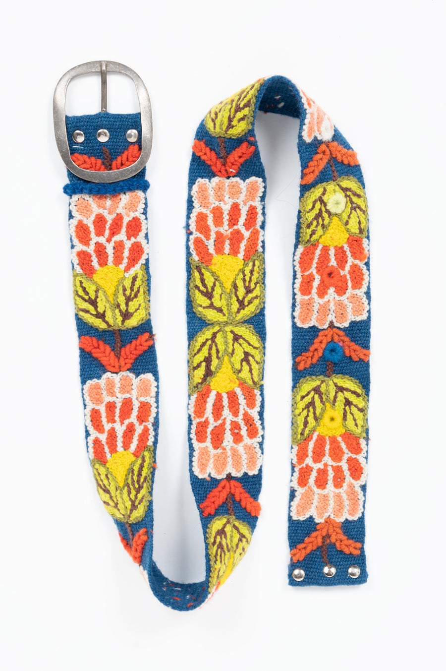 Hand Embroidered Belt COBALT