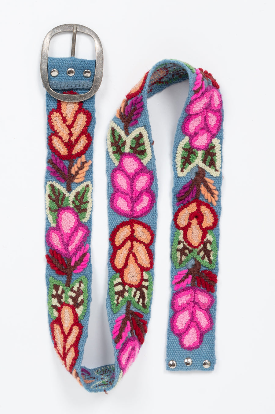 Hand Embroidered Belt MEDIUM BLUE
