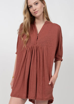 Melange Knit Shirt/Tunic Dress