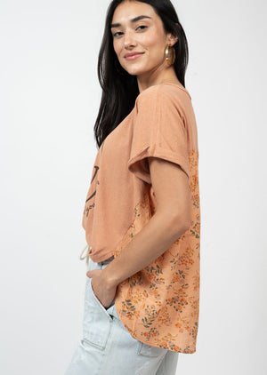 Floral Back Smiley Tee